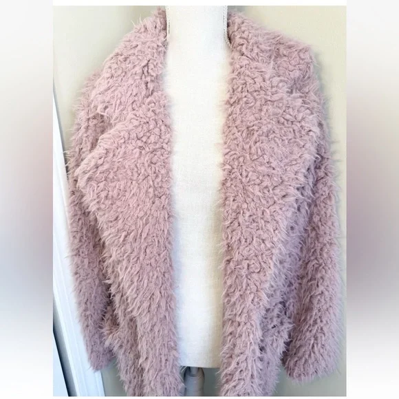 Hyfve Hyfve Hyfve M Teddy Sherpa Pink Faux Fur Coat Lined Good Condition Open - Picture 3 of 13